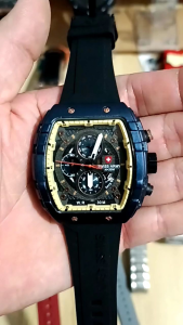 JAM TANGAN PRIA ANTI AIR CHRONOGRAPH AKTIF BODY FULL STAINLESS {BOX DAN BATERAI CADANGAN}