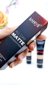 SANIYE Foundation Cair Matte Poreless Liquid Foundation Dengan Pelembab 3 Warna Full