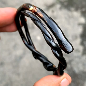 Gelang akar bahar hitam model plintir size mild