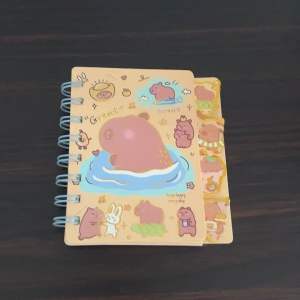 Diary Book Kecil 8110 Spiral Kuromi Capybara A7 Stationery Fancy Indeks Pembatas