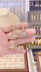 Gelang Tangan Boba Lapis Emas Permata Viral Trend Elegan Wanita Dewasa Remaja Fleksibel Kekinian