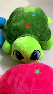 Name Adorable Turtle Plush Pillow – 30cm Kids Toy (Orange/Hot Pink/Blue/Green)