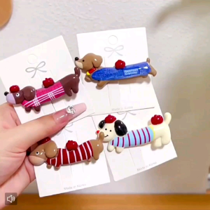 [Ready Stock现货]❗️Trendy Dachshund🐶Hair Clip🎁新款腊肠狗趣味发夹#小众设计#可爱侧夹#碎发刘海夹🔥