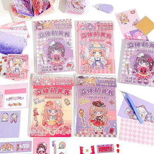 1 Bộ Đồ Chơi Thủ Công Làm Sổ Nén Sticker 3D Công Chúa Organ Dễ Thương Dành Cho Bé