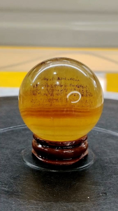 Natural Super High Gred Yellow Fluorite Crystal Ball Ornament YF06