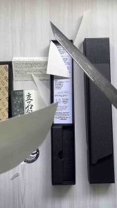 8.6” Kiritsuke 67layer Hand Forged Damascus with (Chandan)Sandal Wood Handle (Kitchen Knife)