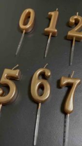 ROSE GOLD Number Candle 0 1 2 3 4 5 6 7 8 9 Happy Birthday Cake Toppers Anniversary Party Supply Decoration
