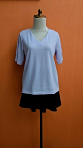 atasan wanita ungu muda pastel RIRINCO cewek L lengan pendek blouse santai