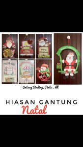 Gantungan Gliter Santa snowman 509 510 Merry Christmas/ hiasan pintu natal/ hiasan dinding natal/ hiasan