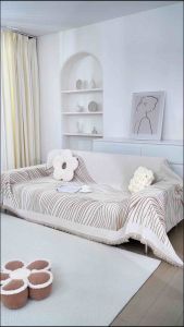 MB SWEET HOME [ READY STOCK] FREESHIPPING 1/2/3/4 seater sofa sarung sofa / Sofa Cover with Long Chair Home Decoration Ig Comfort Soft Fashion Minimalism Tassel Blanket Breathable Polyester Throw Towel/ 沙发布