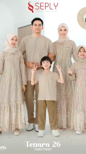 SEPLY Sarimbit Tenara 26 Terbaru 2025 Baju Lebaran Couple Keluarga Gamis Set