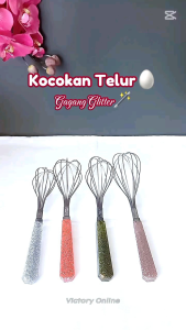 Kocokan Telur Pengocok Telur Baloon Whisk Egg Whisk Stainless Steel Gagang Glitter