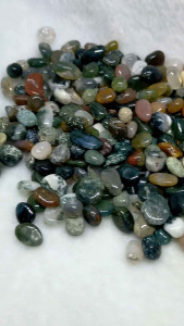 A Grade Pebble Type Moss Agate Purify Gravel Stone/高品质鹅卵形水草玛瑙净化消磁石