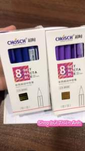 Lẻ 6 bút/Hộp 12 bút ɡel bấm Chosch 8689 mực Tím/Xanh ngòi 0.5mm màu mực đều tươi đẹp viết êm