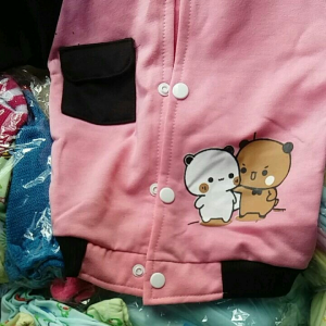 Jaket bayi saku reglan motif DUO BEAR