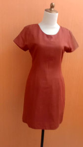 mini midi dress wanita coklat S M cewek bodycon lengan pendek santai