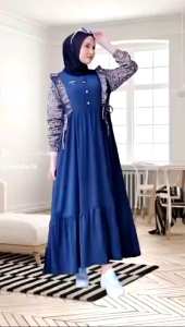 Flora MIDI dress MIDI dress terbaru model kekinian bahan rayon twill kombinasi motif bunga MIDI dress busui