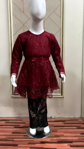kebaya anak kekinian kebaya kutu baru anak usia 4-12 tahun /stelan kebaya anak/kebaya kutu baru anak