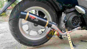 Knalpot Racing R9 Mugello Black List Gold Beat Scoopy Genio Vario Mio Fino X-Ride Spin Spacy Nex Mio J Vario 125 Vario 150