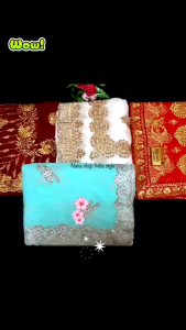 🏆ผ้าส่าหรีเกรดพรีเมี่ยม🏆สำหรับตัดชุดหรือนุ่งเอง 1ผืนตัดได้ 1ชุด เสื้อ กระโปรง ผ้าคลุม ปักสวยอลังพร้อมส่งค่ะ