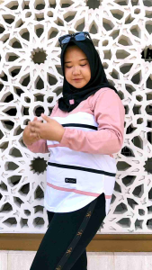 KAOS WANITA OVAL SALUR LENGAN PANJANG KAIN KATUN ADEM