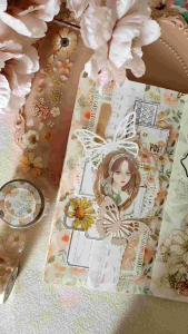 Fairy Lights Journal - READY STOCK/ art journaling/ scrapbook deco/ MT: Flowers Under The Sunlight floral PET tape