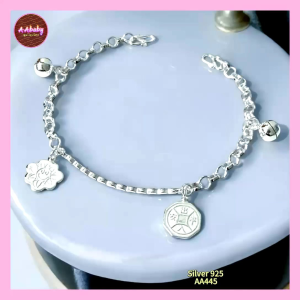 🌈AAbaby Galleries AA445 Original Baby 925 Silver Anklet Bracelet Smlie平安微笑 Rantai Kaki/Gelang Bayi