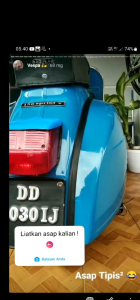 Knalpot Vespa Kanan Pendek Plat Besi Hitam Doff