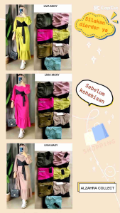 Livia Dress Maxy Gamis Muslim Bahan Crinkel Polos Basic OOTD Kondangan Kekinian