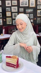 Abaya Hitam Ameena Plus Pashmina Bahan Ceruty Babydoll Full Furing Gami Abaya Coquette Mewah Elegant