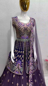 [PRE-ORDER] Semistitched Faux Georgette Lengha ( Delivery 10 Days )