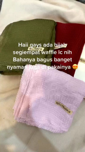 Hijab Trendy Kerudung Segi Empat Waffle Laser Cut