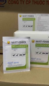 NAVET-FENBEN (10 gói 10g)_ Thuốc bột trị nội h ký sinh trùng gia súc thú cưng (chó mèo)