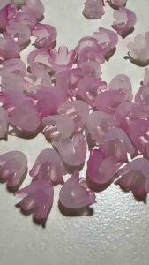 100 Pcs Flower Bead Caps (Blue Pink) | 10x11mm Acrylic Petal Spacer Beads for DIY Jewelry & Craft Decoration