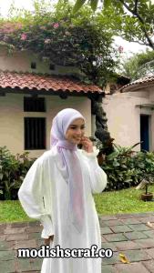 hijab wanita muslim bahan adem scarf Nude Pink