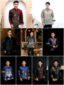batik moderen M L XL XXL seragam kantor hem kemejan batik indonesia.