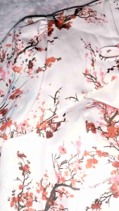 🌸 เสื้อครอป+กระโปรงกี่เพ้าสีชมพู คอโบว์ ลายดอกไม้ 🌸stylista ST31021