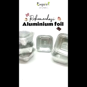 Aluminium Foil Cup Square 100 ML / OX-100 / Silver + Lid / 10 PCS