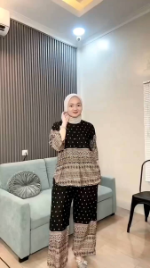 Setelan Wanita Rayon Viscose Premium Piyama Kekinian One Set Wanita Kekinian One Set Cecilia