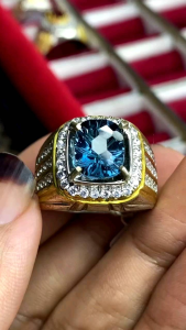 CINCIN BATU PERMATA NATURAL BLUE THOPAZ LONDON