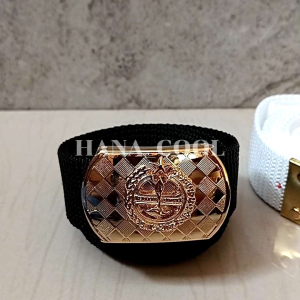 sabuk pdh pramuka kuningan motif logo timbul tali sabuk bisa request (hitam/putih)