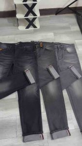 RoosterDenim Celana Jeans Pria Skinny Biker Motor Knee Rips Black Denim Selvedge