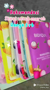 TERMURAHH!! PAKET USAHA BIOAQUA Sheet mask hydrating MOISTURIZING 25gr Isi 100pcs/50pcs Random
