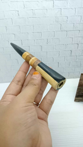 Pipa Once Sedotan Kayu Kemuning & Kombinasi Kelor Hitam Emas Model S H556