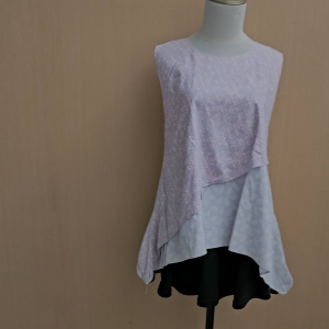 atasan wanita abu muda pastel mix pink M L cewek blouse cute santai