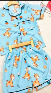 bộ quần áo bé gái BỘ PIJAMA BÉ GÁI NGẮN CHẤT VẢI LỤA KATE MỀN MẠI THOÁNG MÁTMÀU SẮC TƯƠI SÁNG CHO BÉ DIỆN HÈ