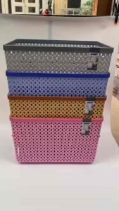 Rổ Đan Vành Chữ Nhật Nhựa Duy Tân Có Tay Cầm (Size Trung và Lớn)