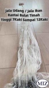 1/2" 3/4" 1" 1 1/4" 1 1/2" 1 3/4" 2" 2 1/2" 3" x 7Kaki Sampai 14Kaki Jala Complete Siap Rantai Timah Jala Udang Jala Ikan