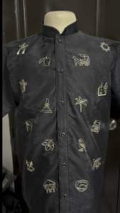 【 PREMIUM 】Modern Polo Barong Made From Jusilyn Pinya with Embroidery