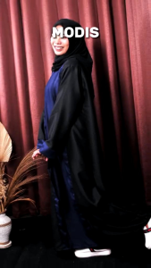 Aghnia Colection New Model Gamis Abaya Khamila Gamis Abaya Arab / Turki Bahan Sakila Kombinasi Dua Warna Dengan Basic Hitam Model Seperti Outer Tapi Menyatu
